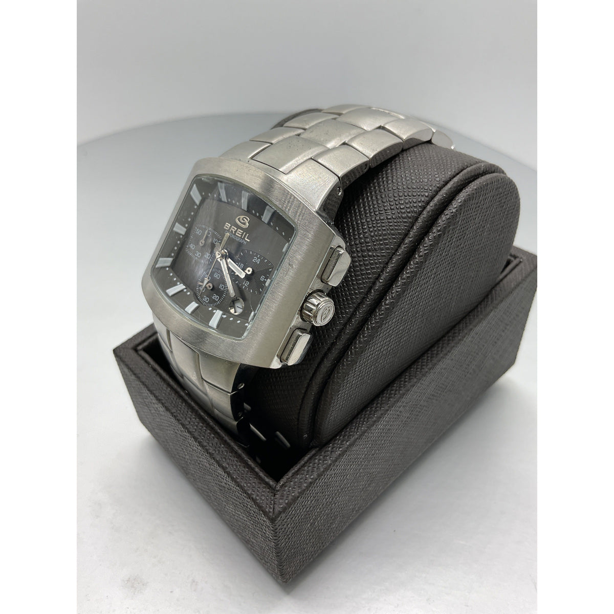 Breil Milano Chronograph Men's Square Black Dial Stainless Steel Bracelet Watch 2519740684B