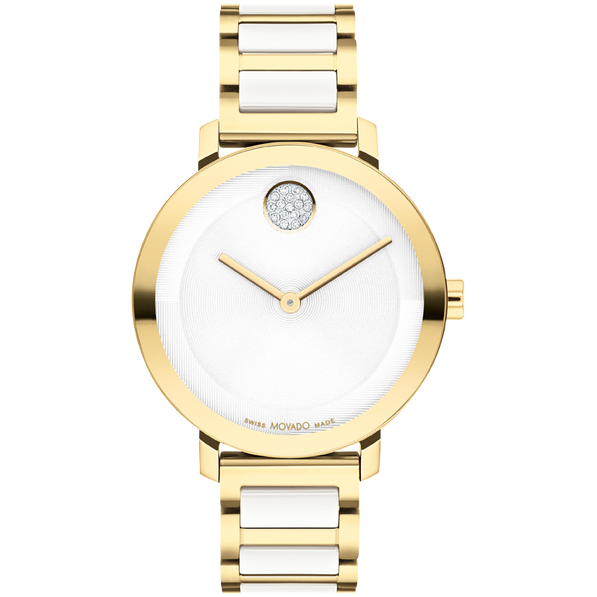Movado Womens Watch 3601238 Bold White Dial Gold Swiss Quartz Ceramic Steel 34mm Movado Bold Evolution 2.0 Ladies White Ceramic & Textured  main image 2