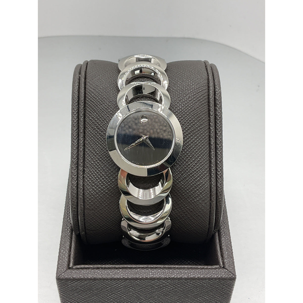 Movado Ladies Moon Bear Rondiro Mirror Dial Stainless Steel Bracelet Watch 84.E4.1834