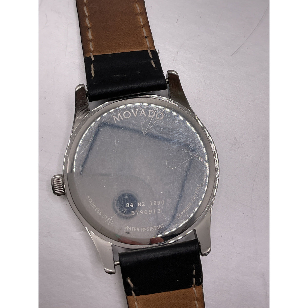 Movado Men's Gentry Black Dial Black Calfskin Strap Watch 84.N2.1890