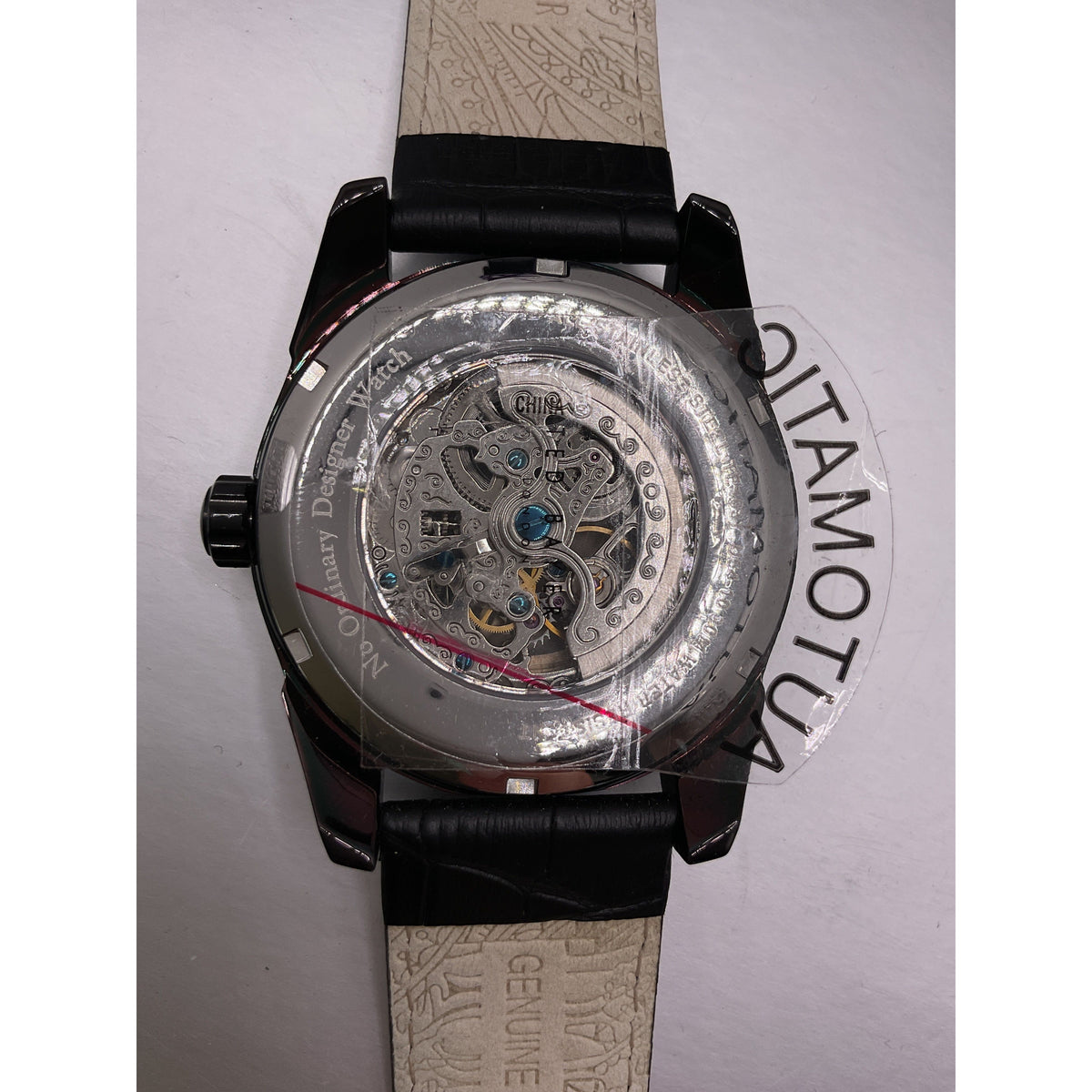 Ted Baker London Men's Automatic Black Leather Strap Watch TE1037