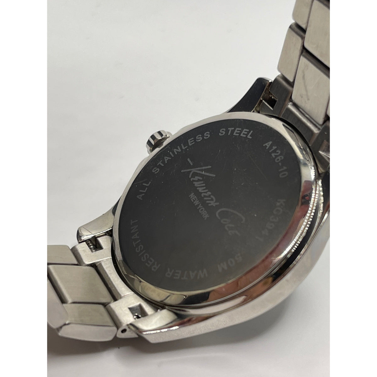 Kenneth Cole Men's Black Dial Silver Tone Stainless Steel Bracelet Watch KC3941