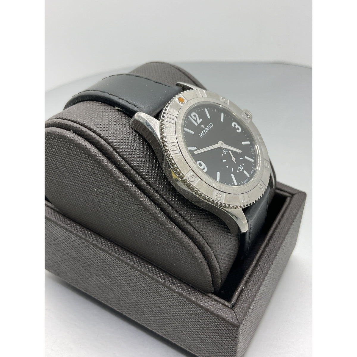 Movado Men's Gentry Black Dial Black Calfskin Strap Watch 84.N2.1890