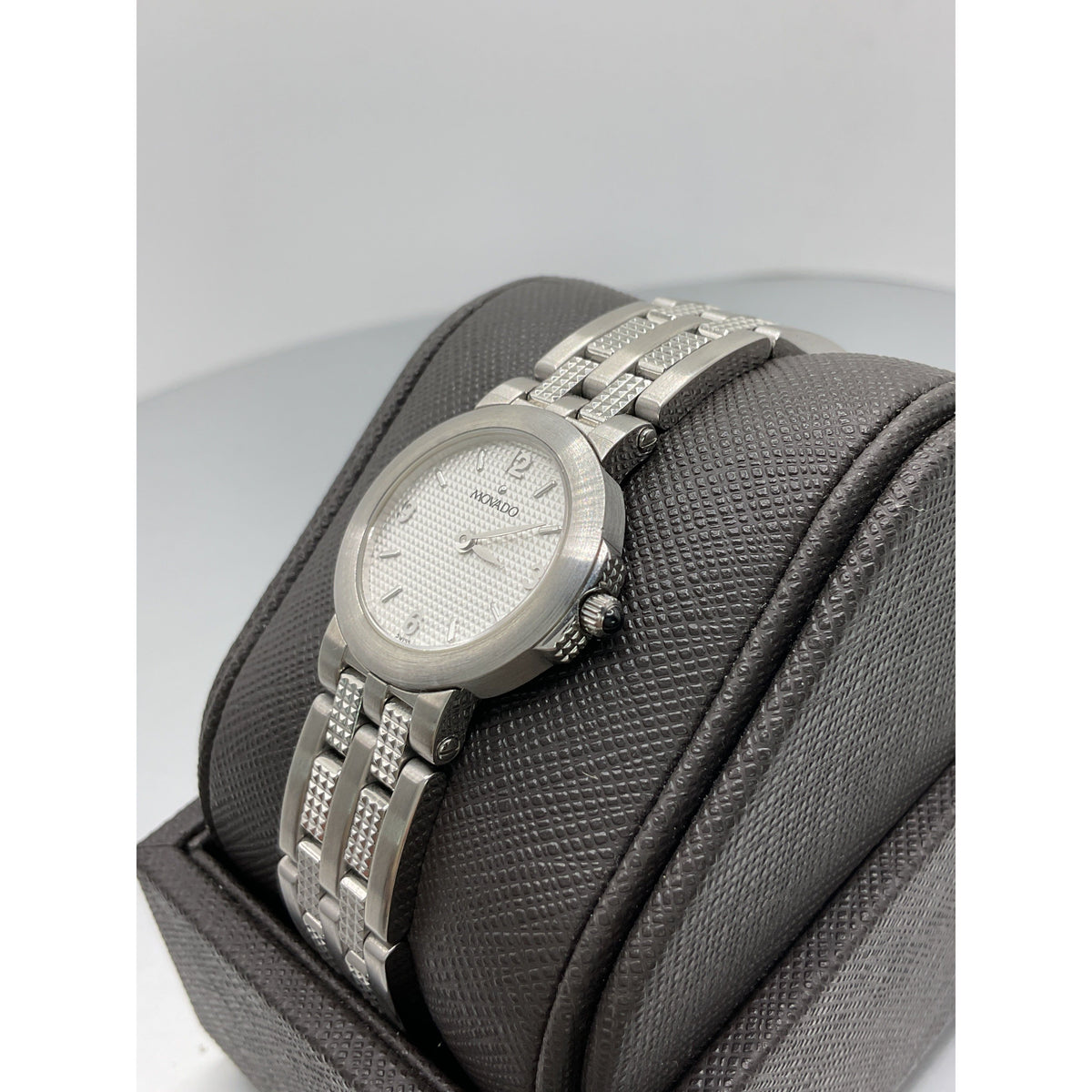 Movado Ladies Silver Tone Dial Stainless Steel Bracelet Watch 060374-1