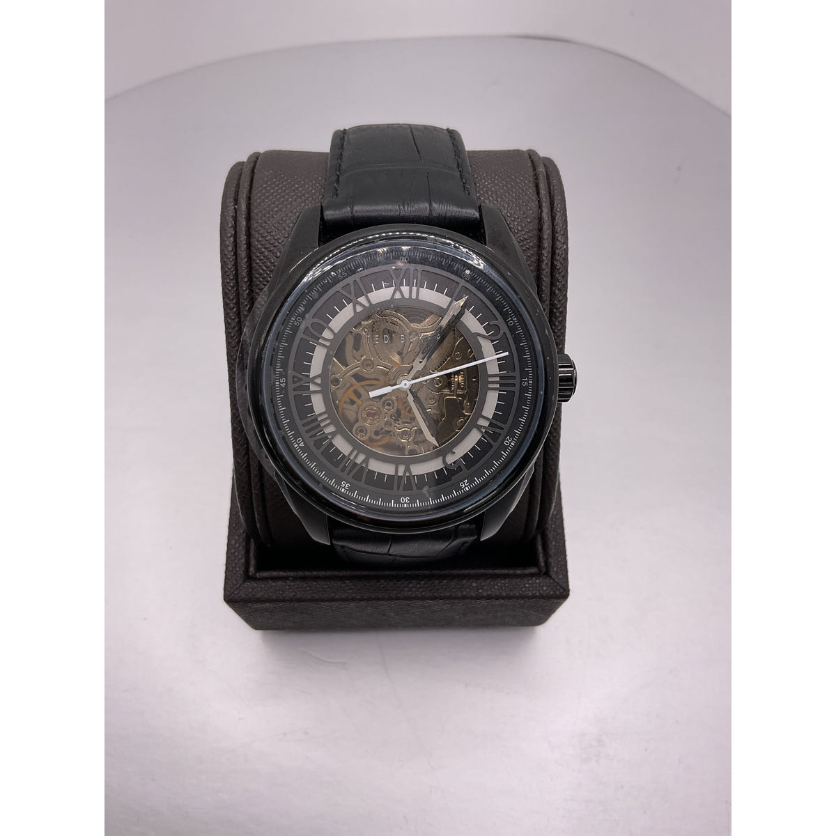 Ted Baker London Men's Automatic Black Leather Strap Watch TE1037