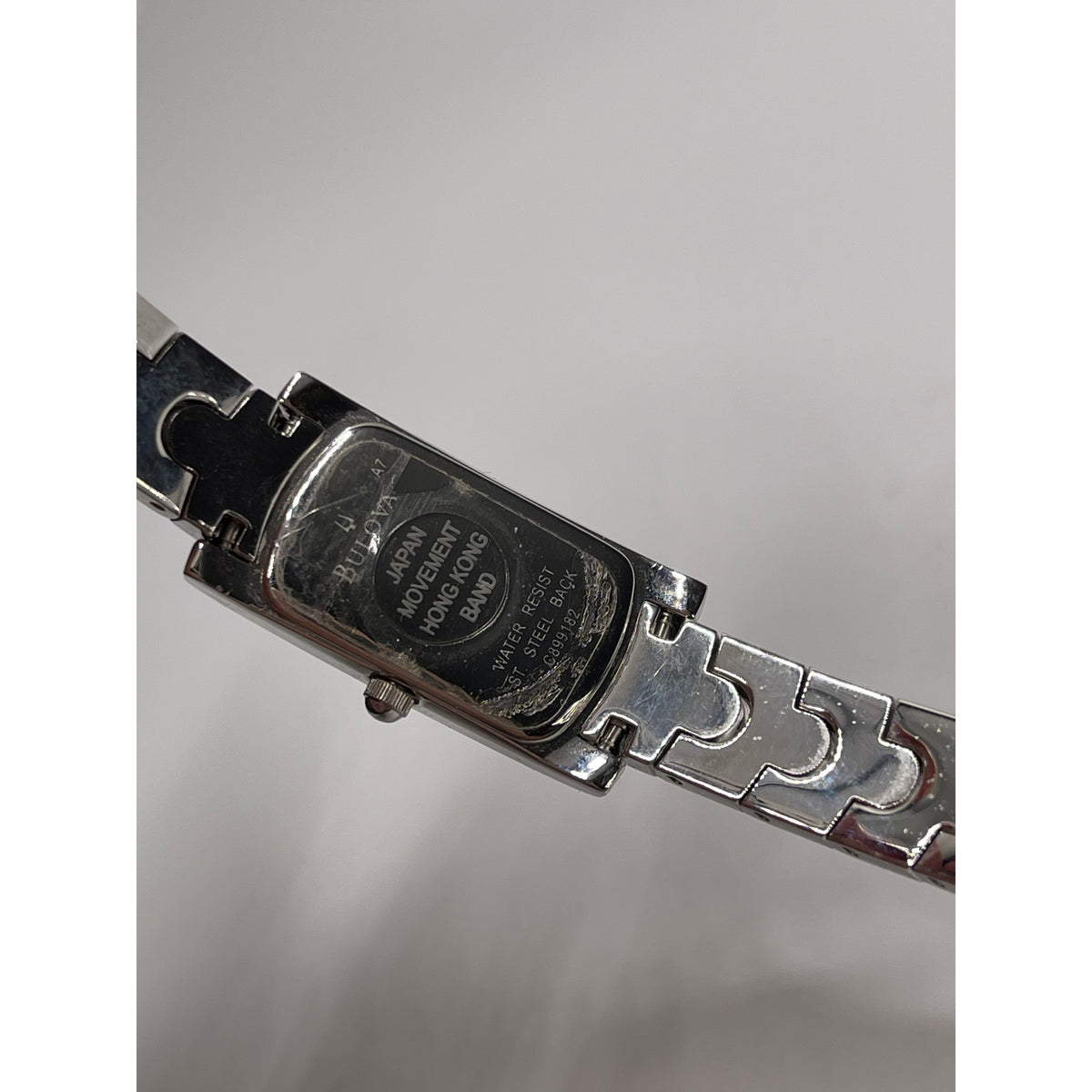 Bulova Ladies Mother of Pearl Dial Silver Tone Crystal Bracelet Watch 96T13