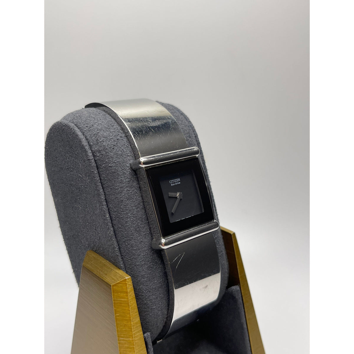 Citizen Eco-Drive Ladies Black Dial Stainless Steel Quartz Watch 130648