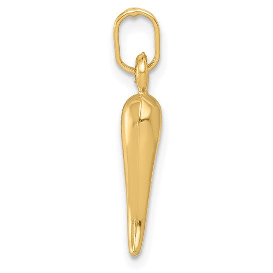 QGYC1094 14k Hollow Italian Horn Charm