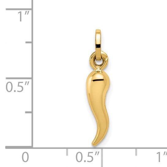QGYC1094 14k Hollow Italian Horn Charm
