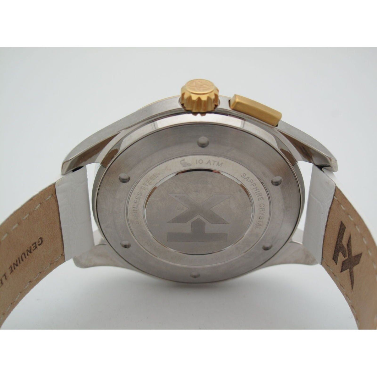 Timex TX Men's Perpetual Calendar White Dial Two Tone Leather Band Watch T3C504