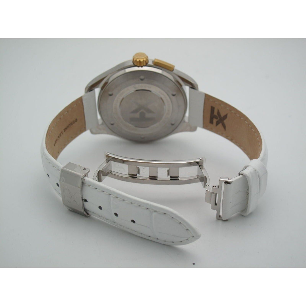 Timex TX Men's Perpetual Calendar White Dial Two Tone Leather Band Watch T3C504