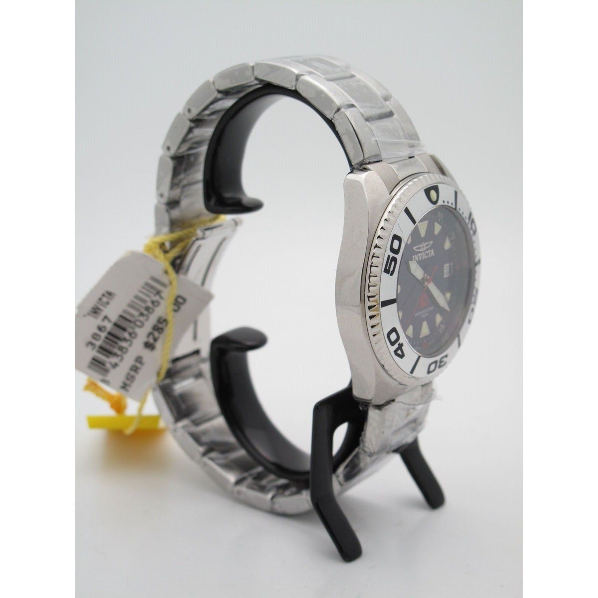 Invicta 10 Year Battery Men's Stainless Steel Black Dial Watch 3867