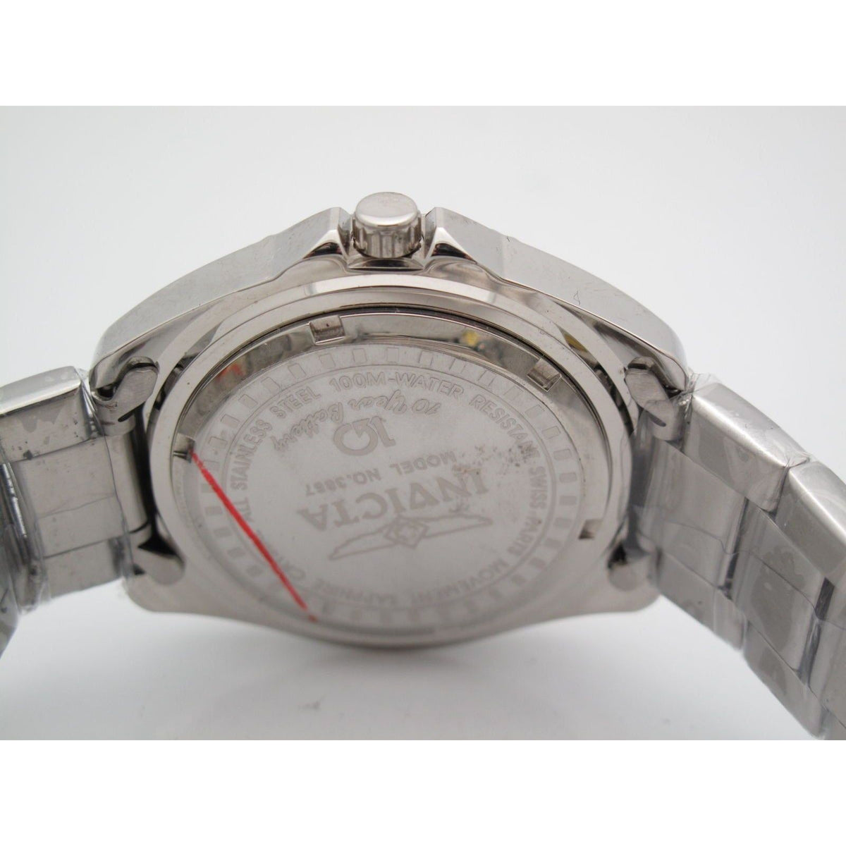 Invicta 10 Year Battery Men's Stainless Steel Black Dial Watch 3867