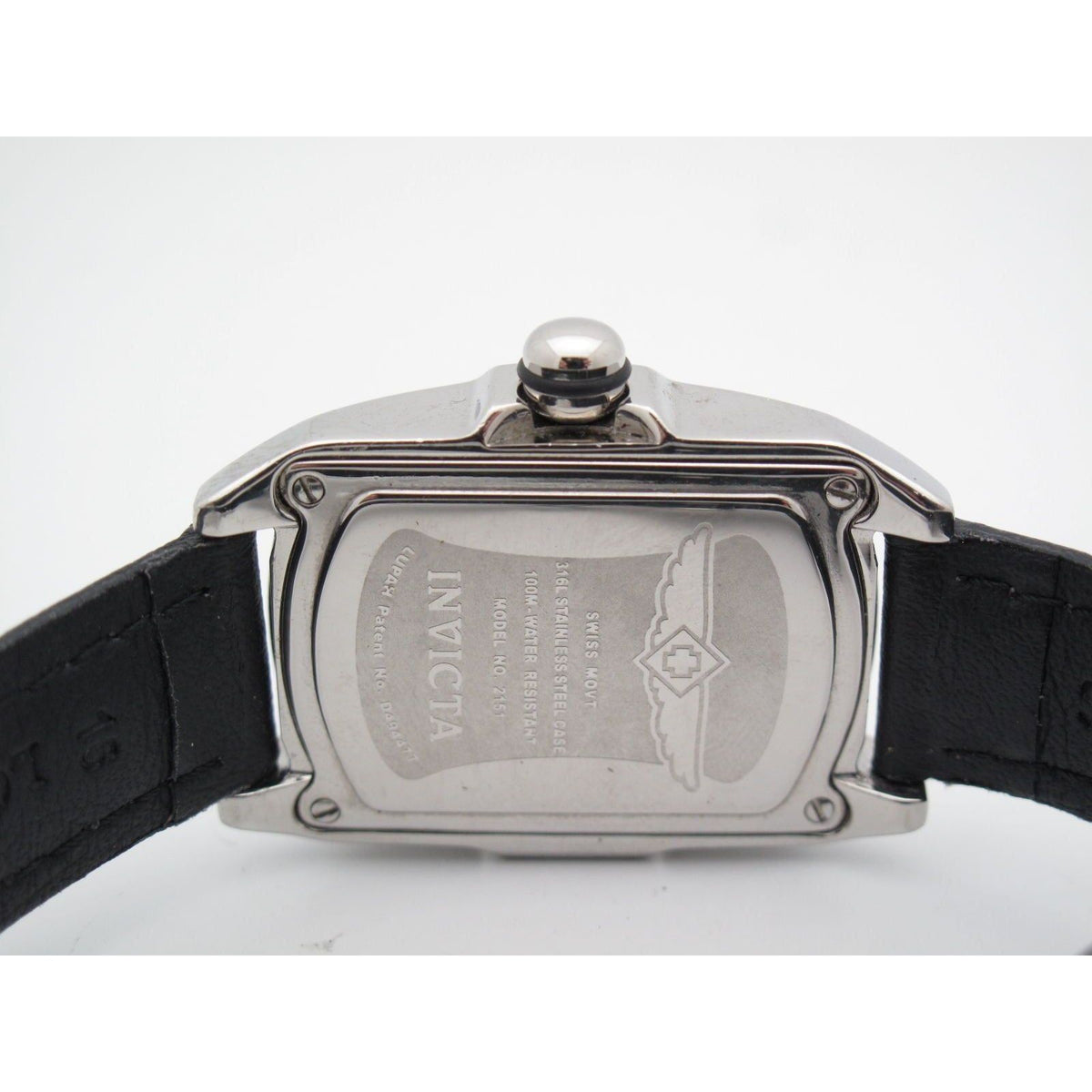 Invicta Lupah Ladies Stainless Steel 0.15CT. Diamond Bezel Black Band Watch 2151