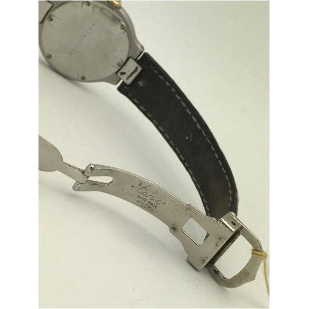 Cartier Must de Vintage Roman Bezel Two Tone Quartz Leather Strap Watch 901142688