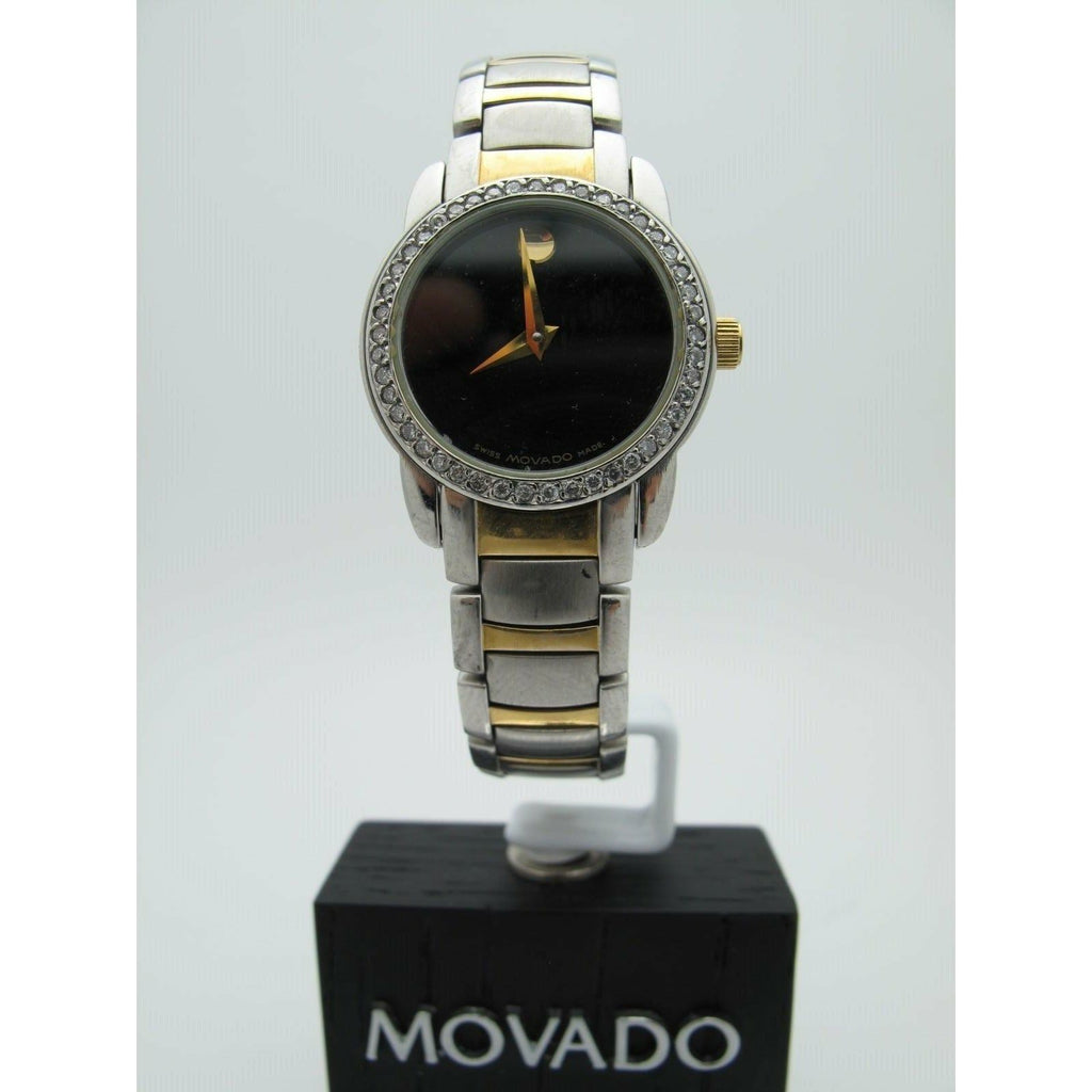 Movado Ladies Black Dial Diamond Bezel Stainless Steel  display picture 3