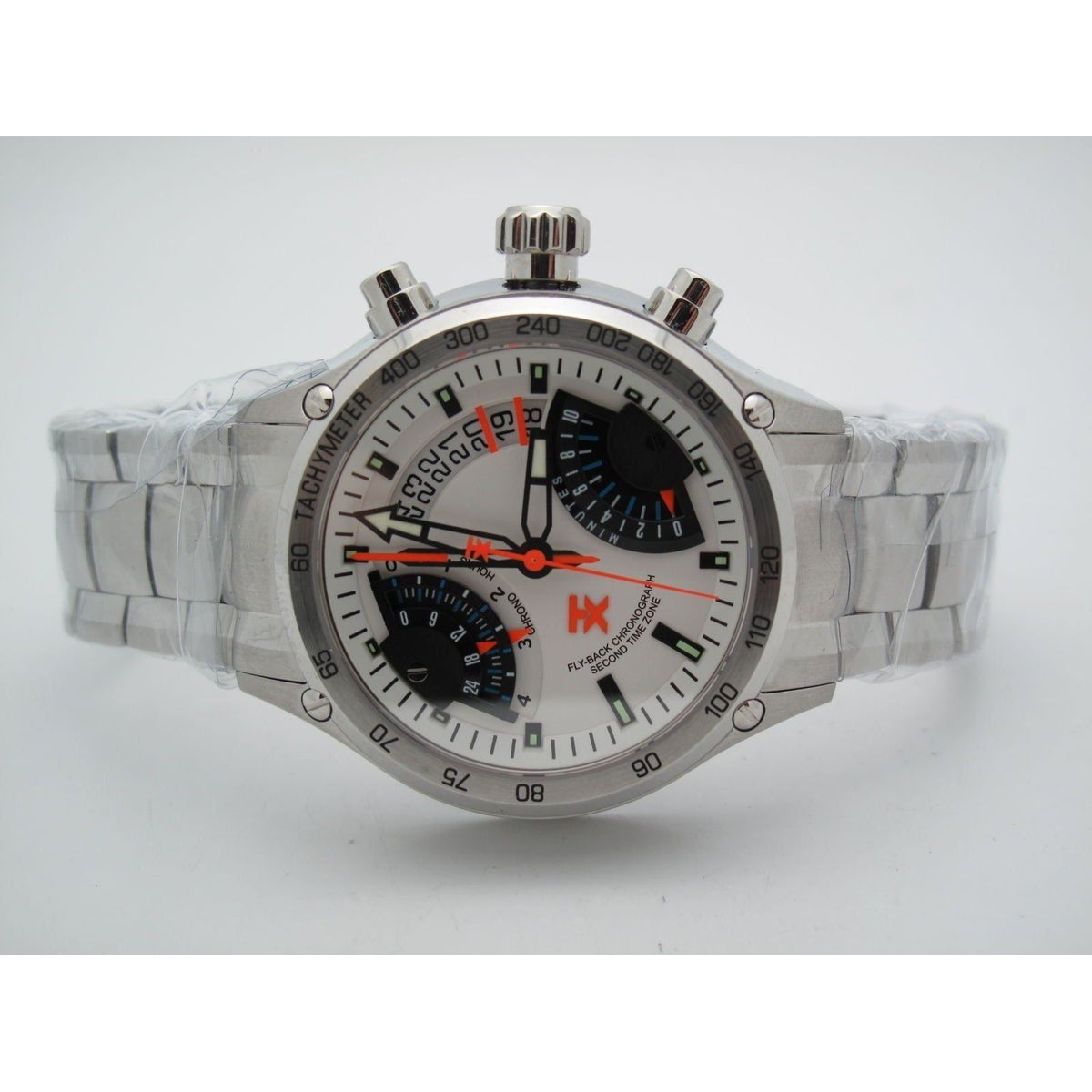 Timex TX Men's Flyback White Dial Chronograph Compass 2nd Time Zone Watch T3C175