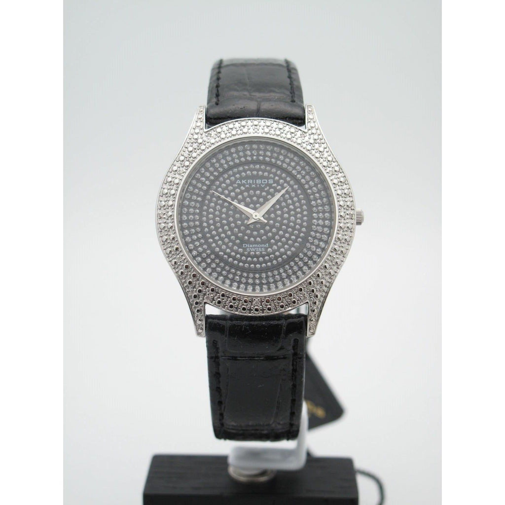 Akribos XXIV Ladies Diamond Swiss Stainless Steel Black Dial  display picture 3