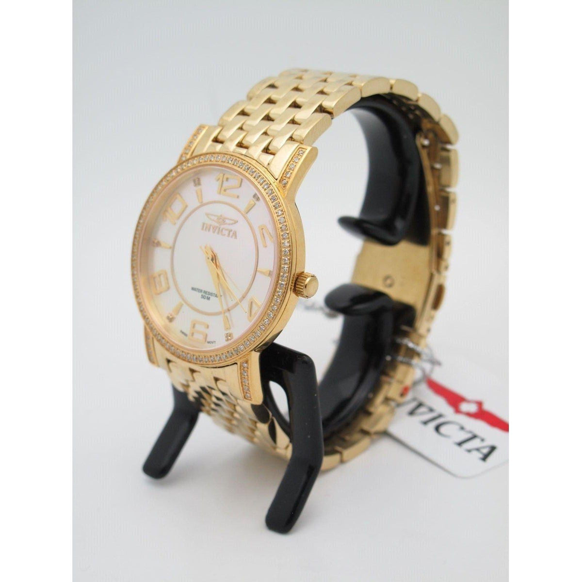 Invicta Ladies Gold-Tone Stainless Steel Mother Of Pearl Dial Watch 3609