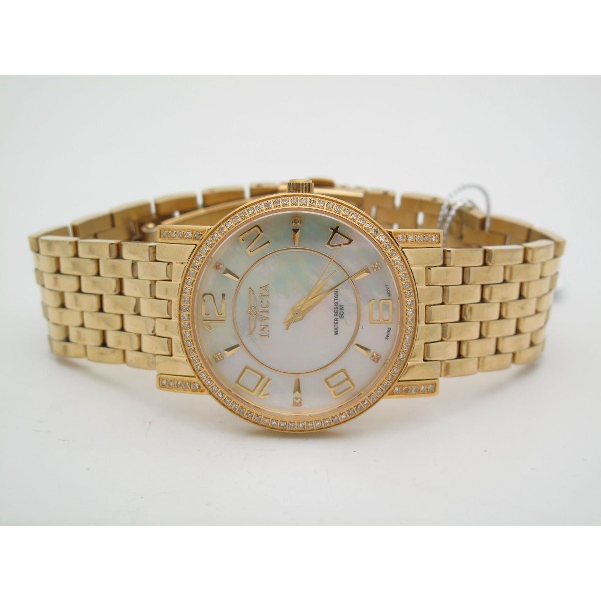 Invicta Ladies Gold-Tone Stainless Steel Mother Of Pearl Dial Watch 3609