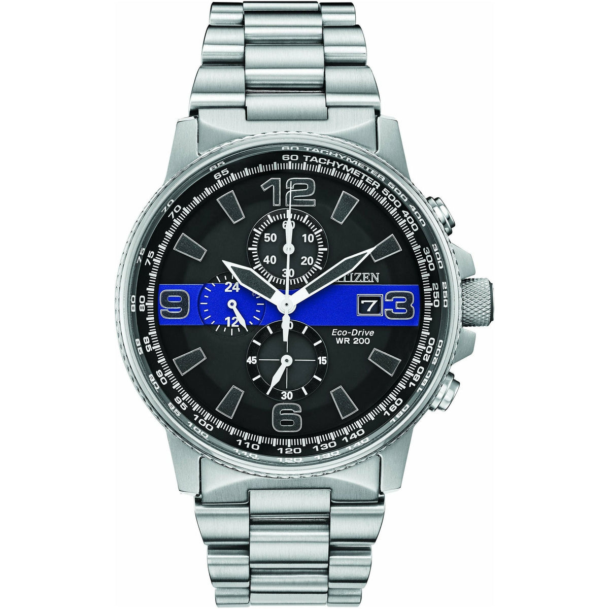 Citizen Men's Watch Chronograph 200M WR Eco Drive CA0291-SBA Sergeants Benevolent Association NYPD