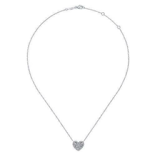 14K White Gold Diamond Heart Pendant Necklace NK5267W45JJ