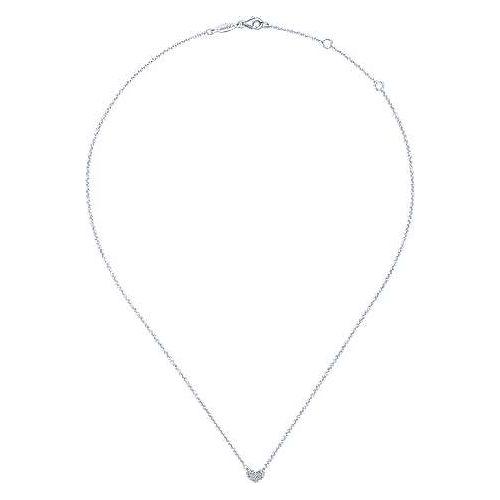 14K White Gold Pav Diamond Pendant Heart Necklace NK5450W45JJ
