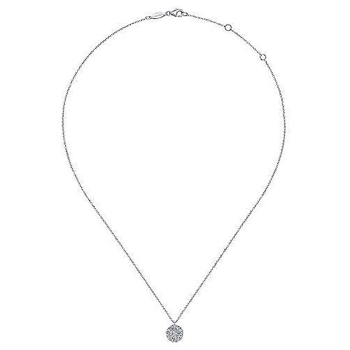 14K White Gold Round Diamond Disc Pendant Necklace NK5334W45JJ