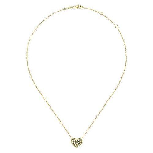 14K Yellow Gold Diamond Heart Pendant Necklace NK5267Y45JJ