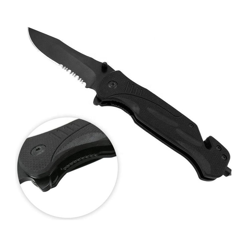 Tactical Stainless Steel Knife, Engraved & Personalized , Seat Belt Cutter, Window Breaker, Saw Blade, Survival Knife TBLKNIFE