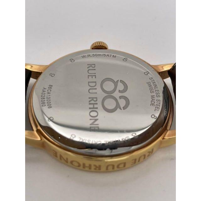 Rue Du Rhone Men's Brown Dial Brown Leather Strap Watch 87WA130013