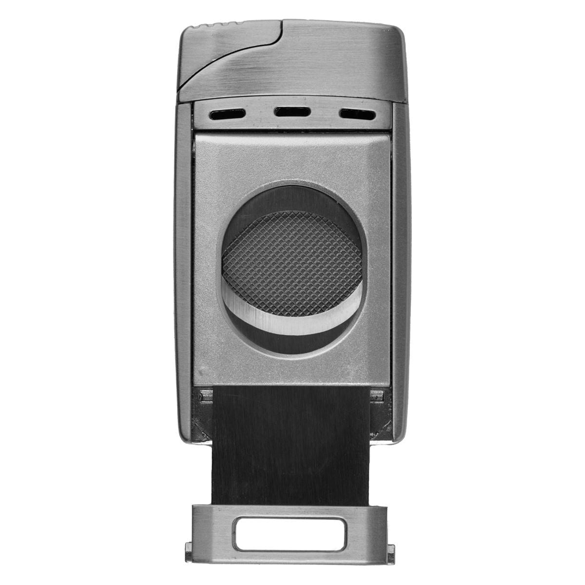 Silver Color Dual Jet Torch Lighter with Cutter Combo