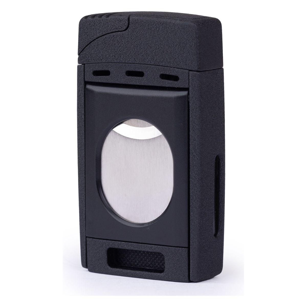 Black Color Dual Jet Torch Lighter with Cutter Combo