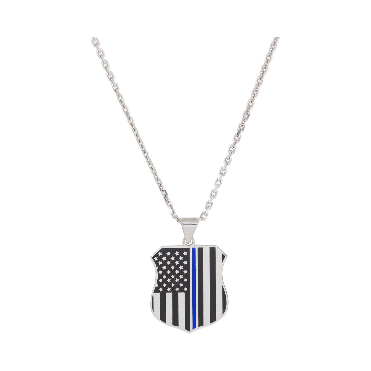 TBLP-SWG 14k White Gold Thin Blue Line Pendant