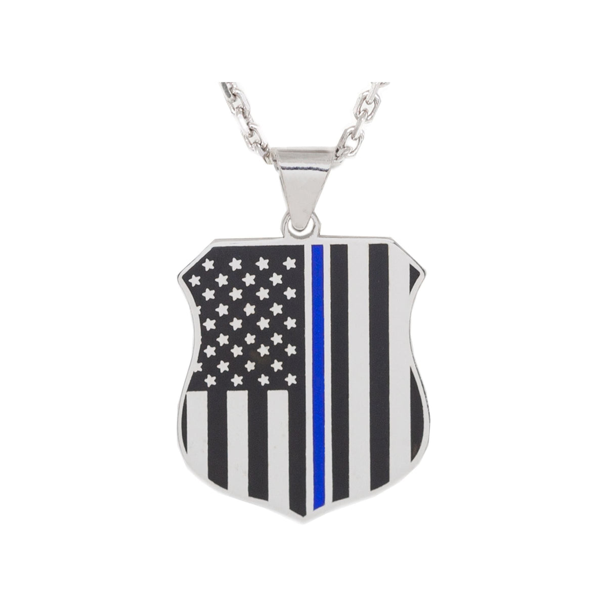 TBLP-SWG 14k White Gold Thin Blue Line Pendant