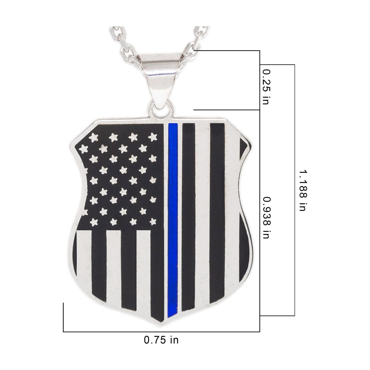 TBLP-SWG 14k White Gold Thin Blue Line Pendant