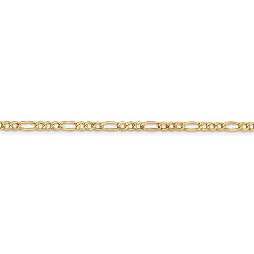 ANKQGBC120-10 14k 2.5mm Semi-Solid Figaro Chain