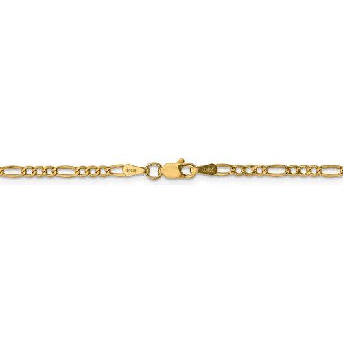 ANKQGBC120-10 14k 2.5mm Semi-Solid Figaro Chain