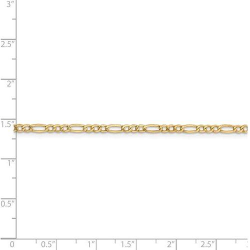 ANKQGBC120-10 14k 2.5mm Semi-Solid Figaro Chain