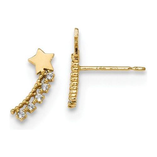 EARBBQGGK920 14k Madi K Kids CZ Shooting Star Post Earrings