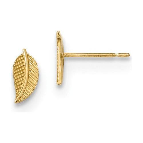 EARBBQGGK940 14k Madi K Kids Leaf Post Earrings