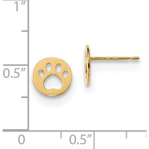EARBBQGGK956 14k Madi K Kids Pawprint Post Earrings