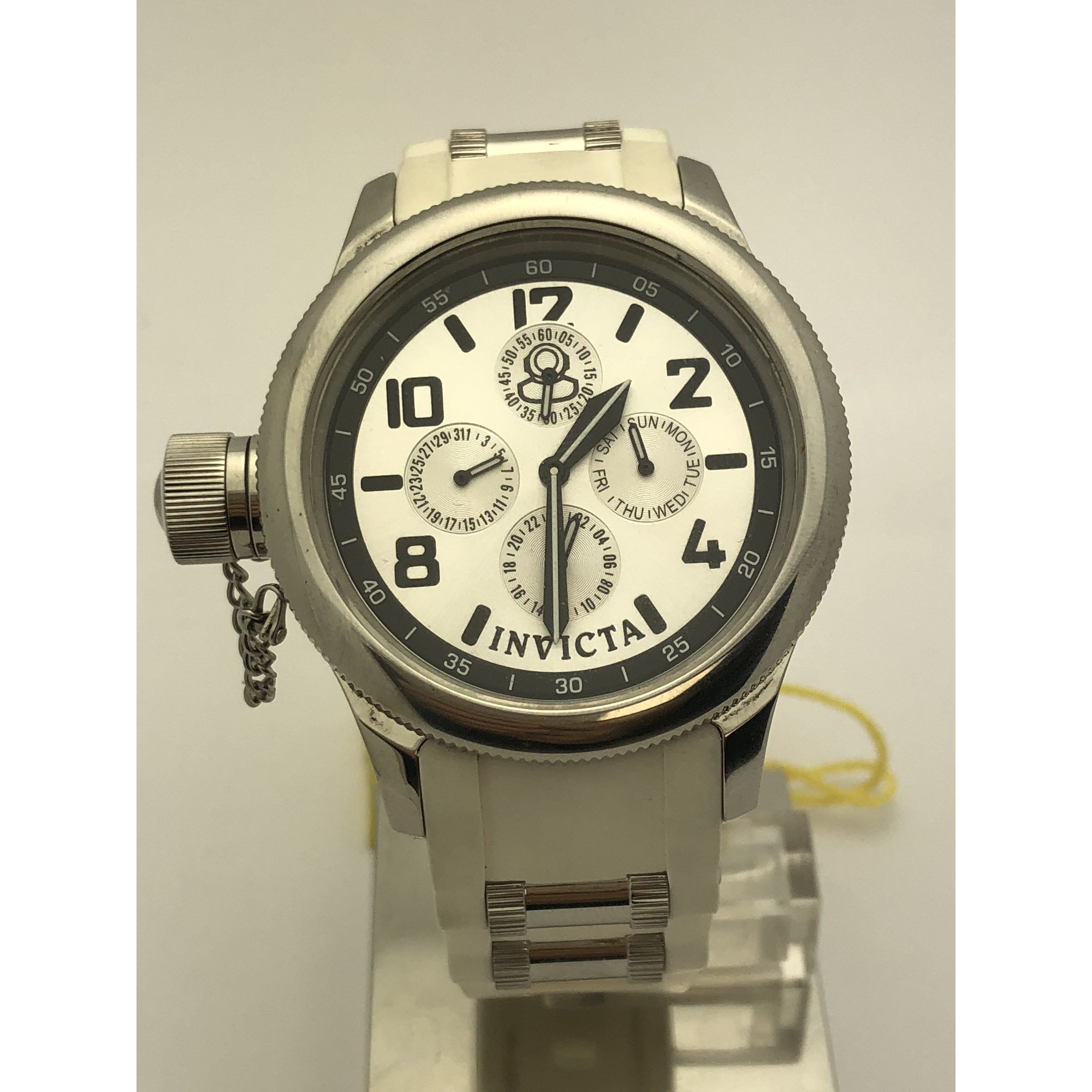Estate Politibetjent opretholde Invicta Ladies Russian 1959 Diver White Rubber Band Silver Dial Watch – ELI  ADAMS JEWELERS