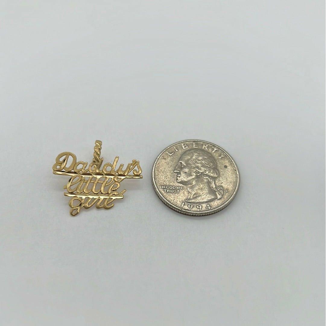 14K Yellow Gold Daddy's Little Girl Charm Pendant P002