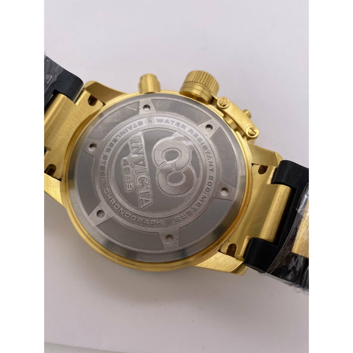Invicta Men's Corduba Mother of Pearl Dial Black/Gold Rubber Strap Watch 4899