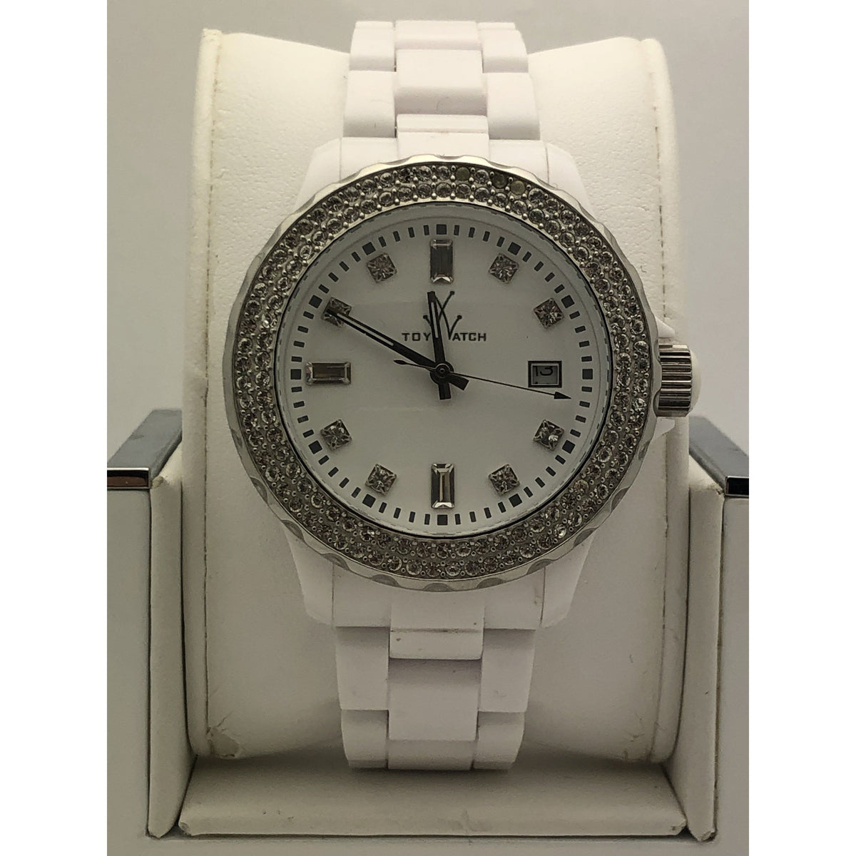 Toy Unisex White Dial White Plastic Bracelet Watch