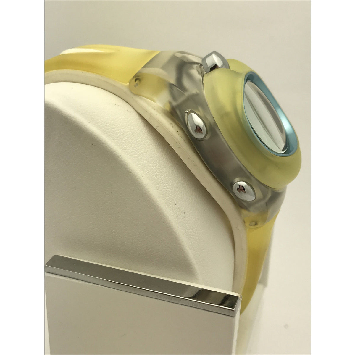 Pulsar Spoon Unisex Stainless Steel Yellow Silicone Band Digital Watch PZX 037S