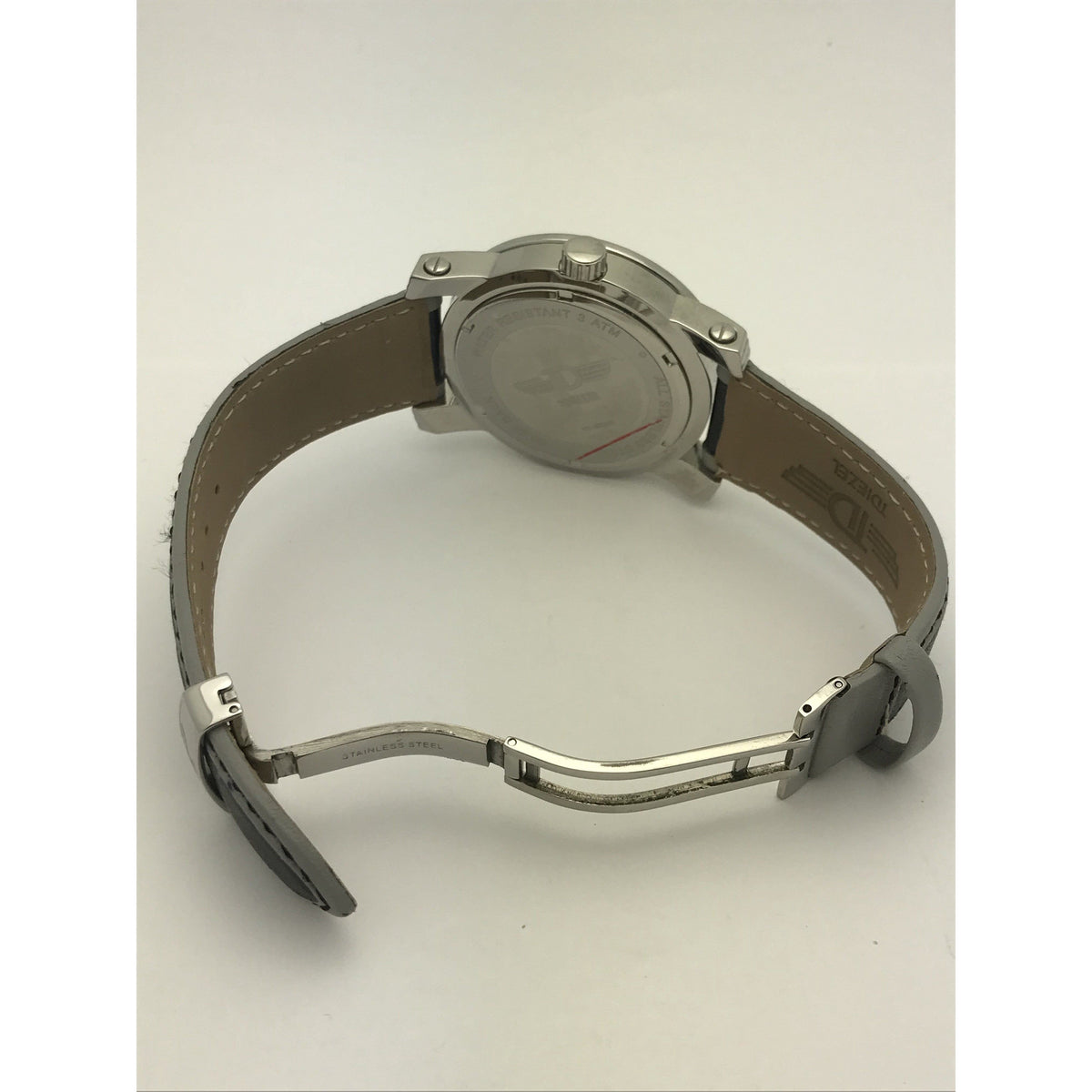 TDiezel Men's Mother of Pearl Dial Black/Gray Leather Band Watch RS-8363M