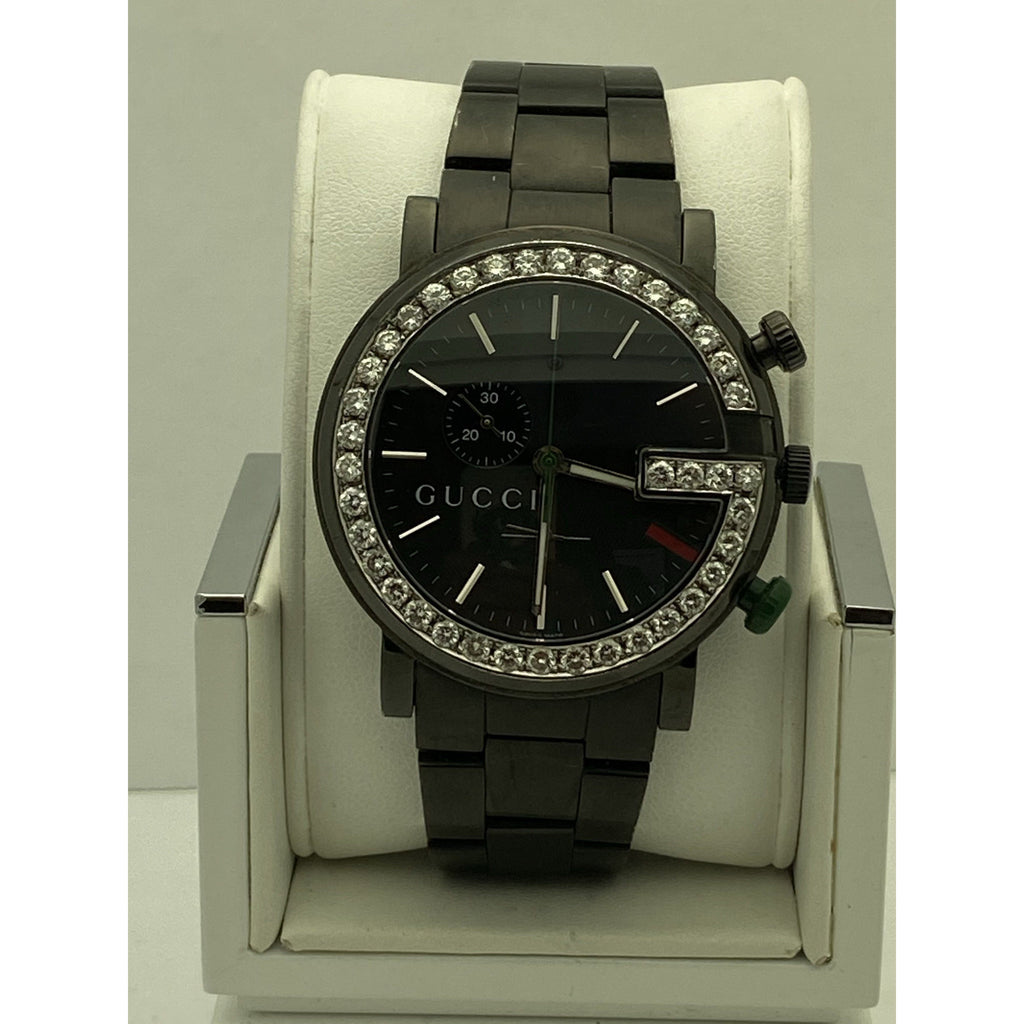 Gucci G Day Date 101M 2+ Carat Diamond Bezel Black 40mm Men\'s Watch Gucci 101M Men main image 2