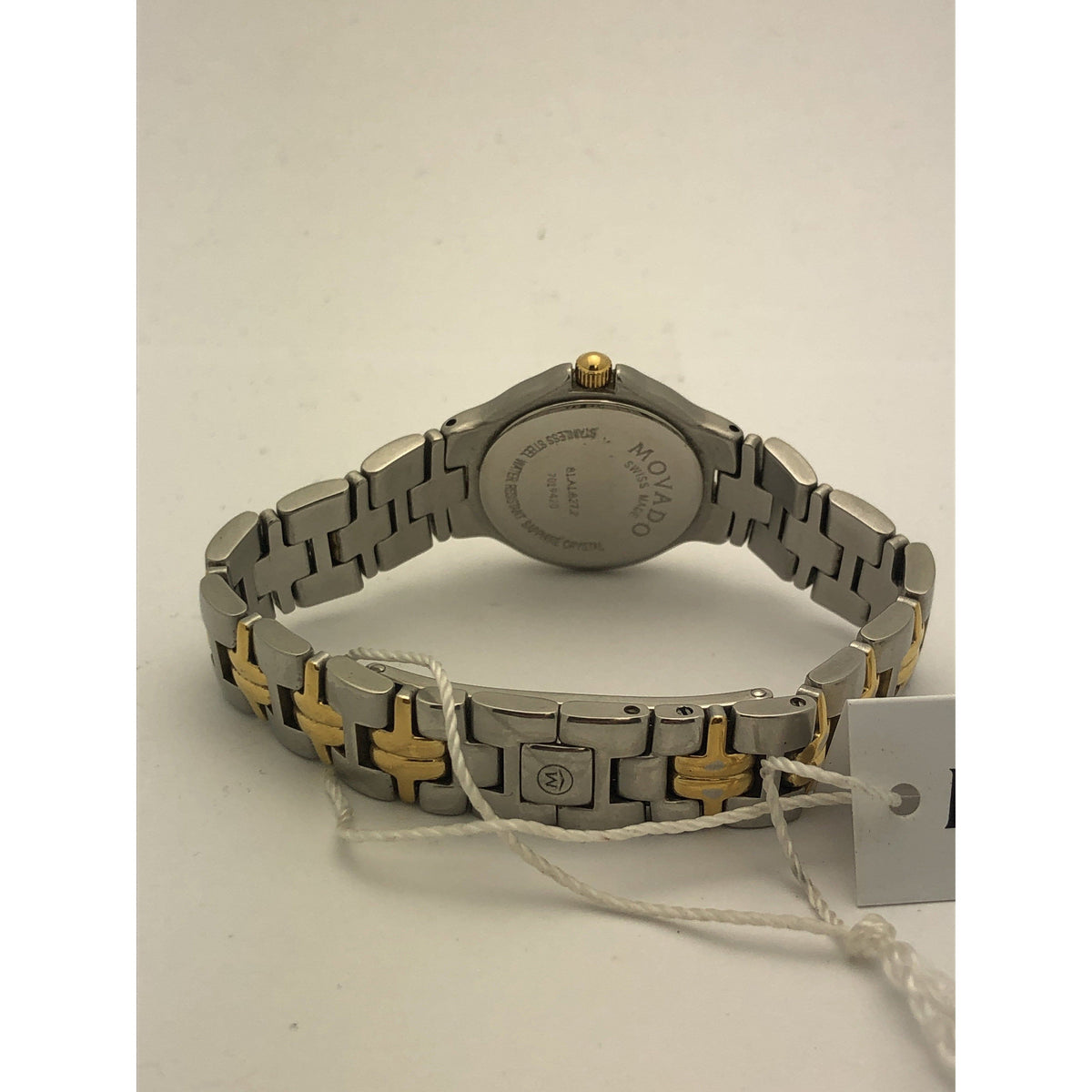 Movado Ladies Black Museum Dial Two Tone Stainless Steel Bracelet Watch 0601926